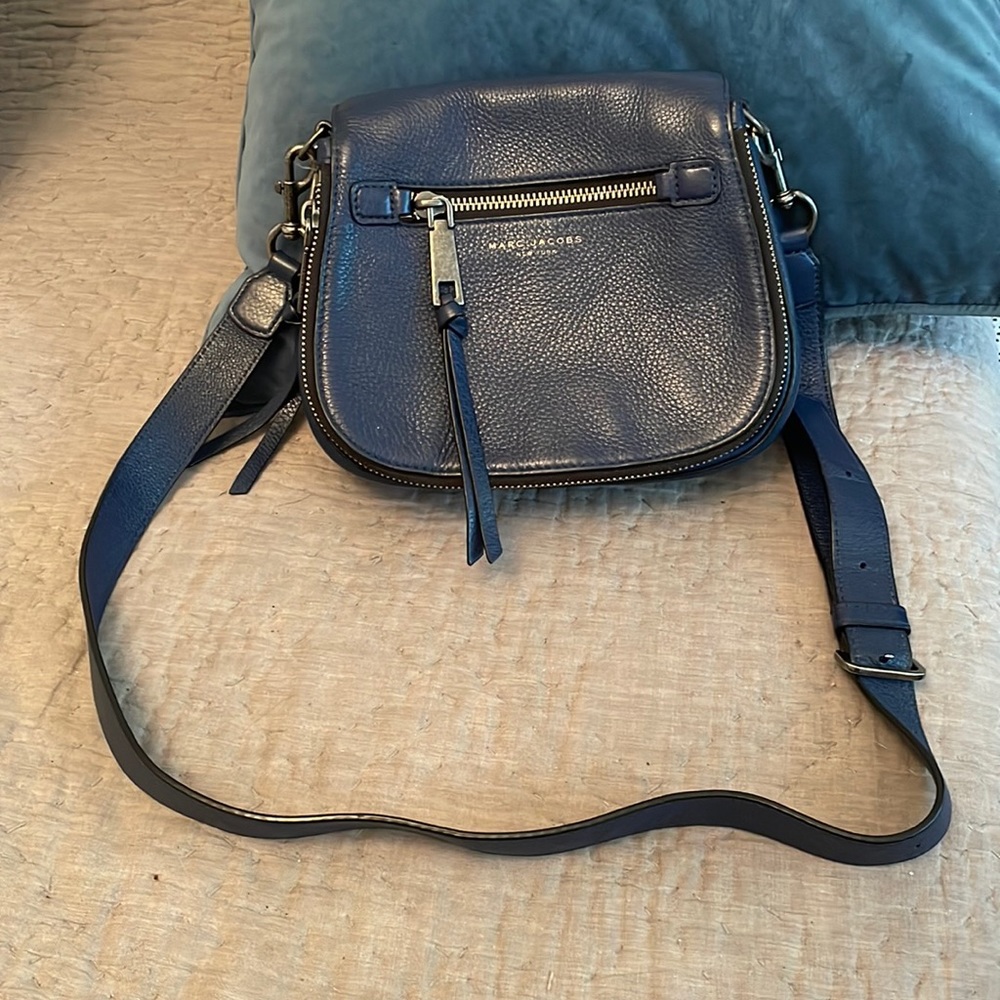 Marc Jacobs Navy Leather Cross Body Bag